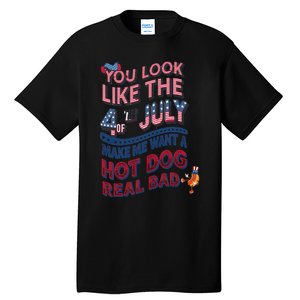 Funny You Look Like 4th Of July Hot Dog Wiener Tall T-Shirt