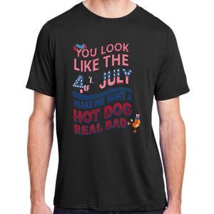 Funny You Look Like 4th Of July Hot Dog Wiener Adult ChromaSoft Performance T-Shirt