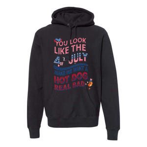 Funny You Look Like 4th Of July Hot Dog Wiener Premium Hoodie