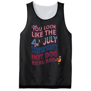 Funny You Look Like 4th Of July Hot Dog Wiener Mesh Reversible Basketball Jersey Tank