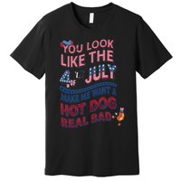 Funny You Look Like 4th Of July Hot Dog Wiener Premium T-Shirt