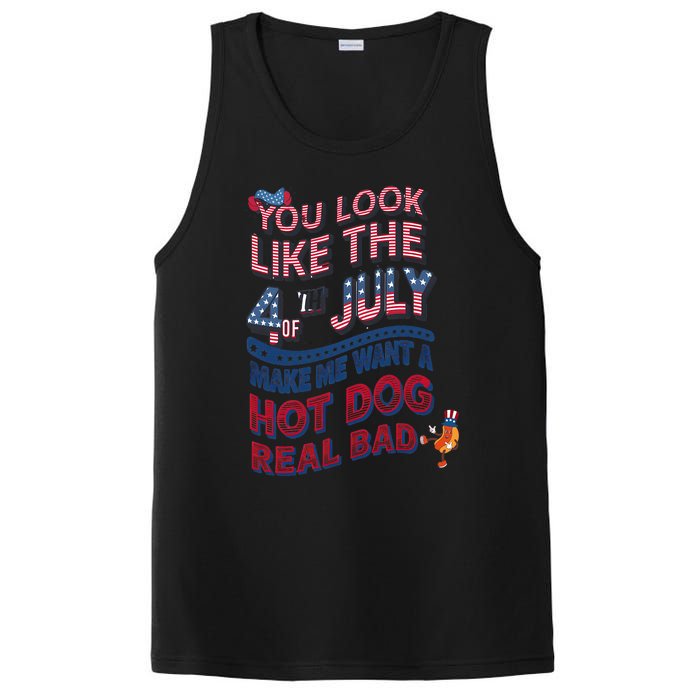 Funny You Look Like 4th Of July Hot Dog Wiener PosiCharge Competitor Tank