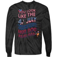 Funny You Look Like 4th Of July Hot Dog Wiener Tie-Dye Long Sleeve Shirt