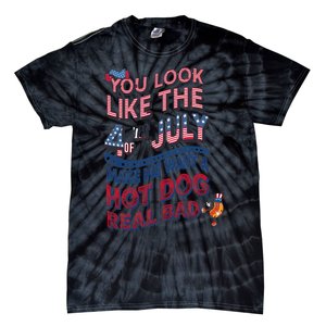 Funny You Look Like 4th Of July Hot Dog Wiener Tie-Dye T-Shirt