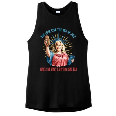 Funny You Look Like The 4th Of July Hot Dog Wiener Ladies PosiCharge Tri-Blend Wicking Tank