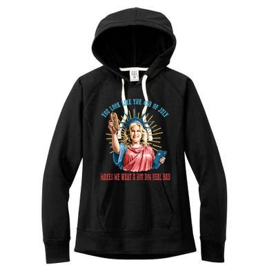 Funny You Look Like The 4th Of July Hot Dog Wiener Women's Fleece Hoodie