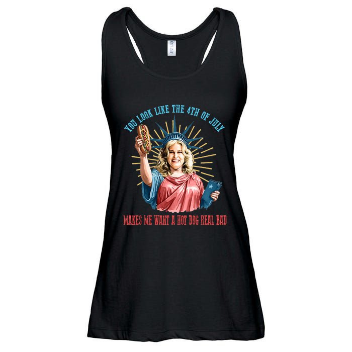 Funny You Look Like The 4th Of July Hot Dog Wiener Ladies Essential Flowy Tank