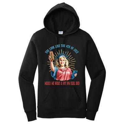 Funny You Look Like The 4th Of July Hot Dog Wiener Women's Pullover Hoodie