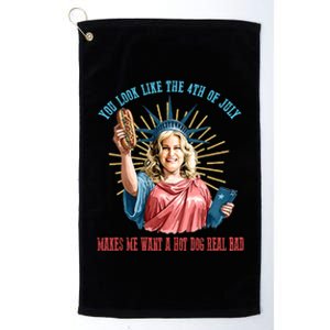 Funny You Look Like The 4th Of July Hot Dog Wiener Platinum Collection Golf Towel