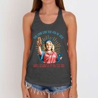 Funny You Look Like The 4th Of July Hot Dog Wiener Women's Knotted Racerback Tank