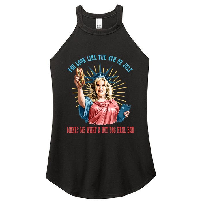 Funny You Look Like The 4th Of July Hot Dog Wiener Women's Perfect Tri Rocker Tank