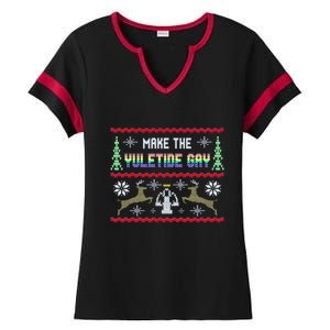 Funny Yuletide Lgbt Ugly Christmas Party Gift Ladies Halftime Notch Neck Tee