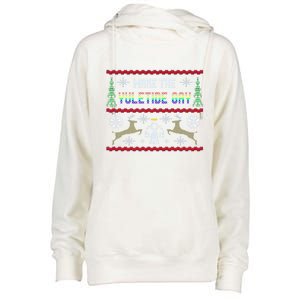 Funny Yuletide Lgbt Ugly Christmas Party Gift Womens Funnel Neck Pullover Hood