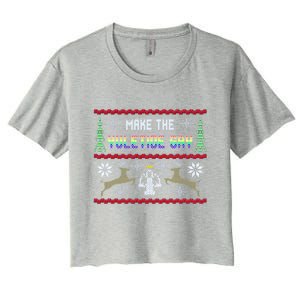 Funny Yuletide Lgbt Ugly Christmas Party Gift Women's Crop Top Tee