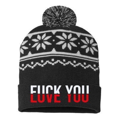 Fuck You Love You Love And Hate USA-Made Snowflake Beanie