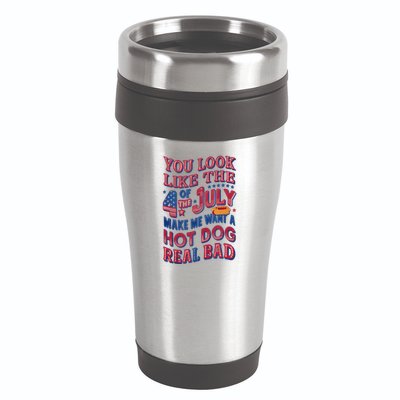 Funny You Look Like 4th Of July Hot Dog Wiener 16oz Travel Tumbler
