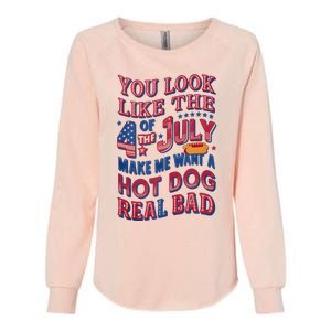 Funny You Look Like 4th Of July Hot Dog Wiener Womens California Wash Sweatshirt