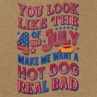 Funny You Look Like 4th Of July Hot Dog Wiener Cotton Canvas Backpack