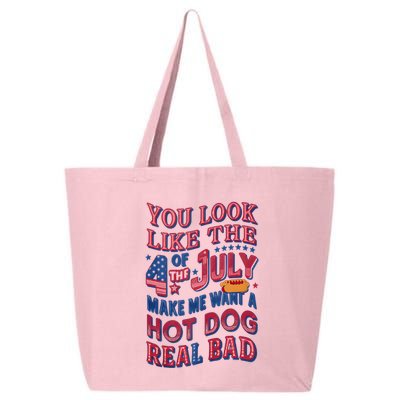 Funny You Look Like 4th Of July Hot Dog Wiener 25L Jumbo Tote