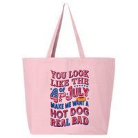 Funny You Look Like 4th Of July Hot Dog Wiener 25L Jumbo Tote