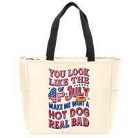 Funny You Look Like 4th Of July Hot Dog Wiener Zip Tote Bag