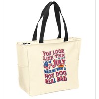Funny You Look Like 4th Of July Hot Dog Wiener Zip Tote Bag