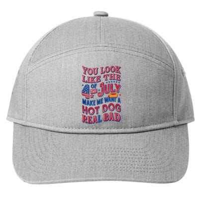 Funny You Look Like 4th Of July Hot Dog Wiener 7-Panel Snapback Hat