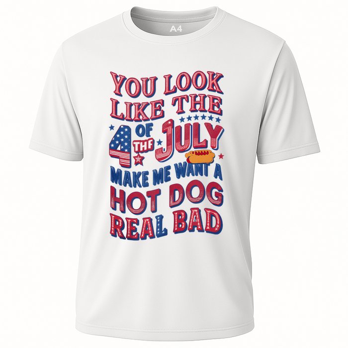 Funny You Look Like 4th Of July Hot Dog Wiener Cooling Performance Crew T-Shirt