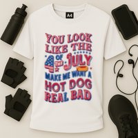 Funny You Look Like 4th Of July Hot Dog Wiener Cooling Performance Crew T-Shirt