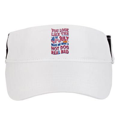 Funny You Look Like 4th Of July Hot Dog Wiener Adult Drive Performance Visor