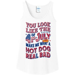 Funny You Look Like 4th Of July Hot Dog Wiener Ladies Essential Tank