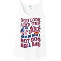 Funny You Look Like 4th Of July Hot Dog Wiener Ladies Essential Tank