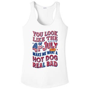 Funny You Look Like 4th Of July Hot Dog Wiener Ladies PosiCharge Competitor Racerback Tank