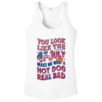 Funny You Look Like 4th Of July Hot Dog Wiener Ladies PosiCharge Competitor Racerback Tank