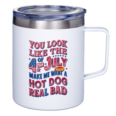 Funny You Look Like 4th Of July Hot Dog Wiener 12oz Stainless Steel Coffee Mug