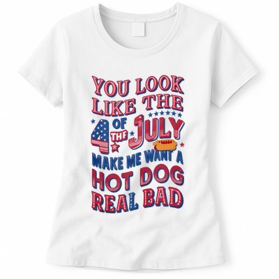 Funny You Look Like 4th Of July Hot Dog Wiener Womens T-Shirt