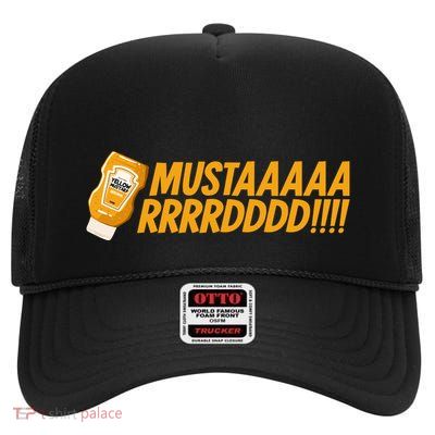 Funny Yellow Mustard High Crown Mesh Back Trucker Hat