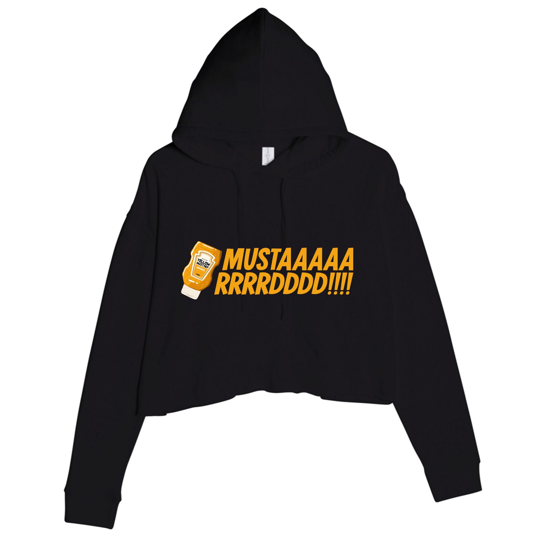 Funny Yellow Mustard Crop Fleece Hoodie
