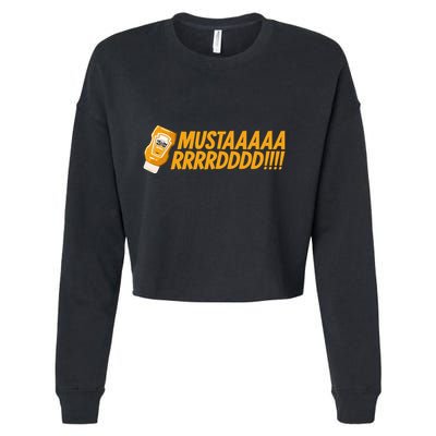 Funny Yellow Mustard Cropped Pullover Crew