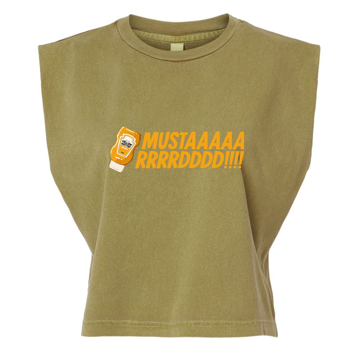 Funny Yellow Mustard Garment-Dyed Women's Muscle Tee