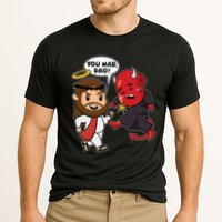 Funny You Mad Bro Jesus Vs Devil Cooling Performance Crew T-Shirt