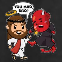 Funny You Mad Bro Jesus Vs Devil Adult Drive Performance Visor