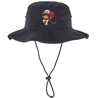 Funny You Mad Bro Jesus Vs Devil Bucket Hat