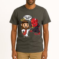 Funny You Mad Bro Jesus Vs Devil Tall T-Shirt