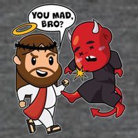 Funny You Mad Bro Jesus Vs Devil Backpack