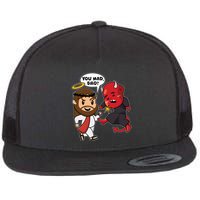 Funny You Mad Bro Jesus Vs Devil Flatbill Hat