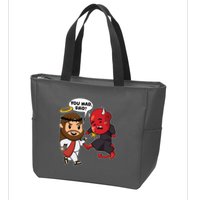 Funny You Mad Bro Jesus Vs Devil Zip Tote Bag
