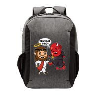 Funny You Mad Bro Jesus Vs Devil Vector Backpack
