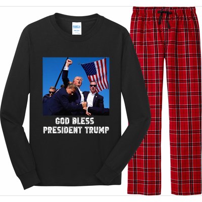 God bless President Trump, Donald Trump 2024  Long Sleeve Pajama Set