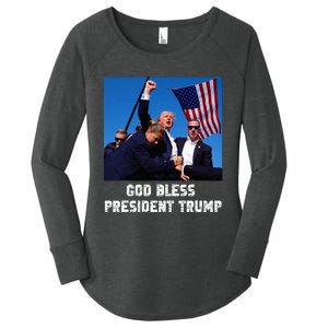 God bless President Trump, Donald Trump 2024  Women's Perfect Tri Tunic Long Sleeve Shirt